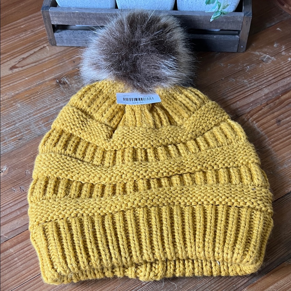 NWT Altar’d State Mustard Beanie